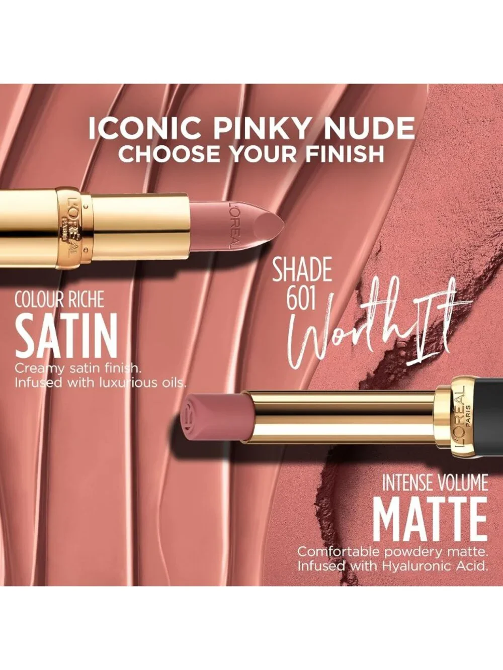 L'Oreal Paris Worth It Medium Colour Riche Hydrating Lip Original Satin Lipstick